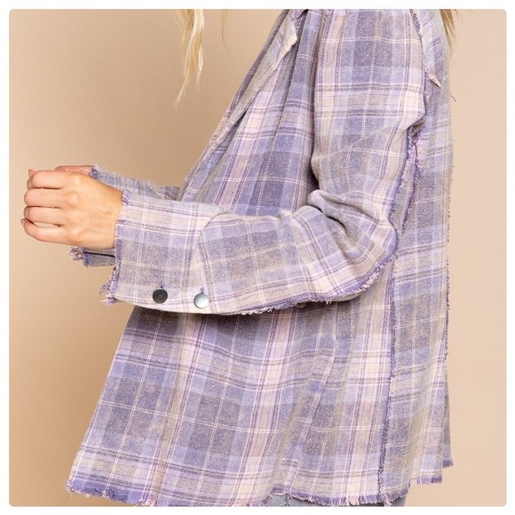 **ON BACK ORDER UNTIL FURTHER NOTICE** POL Grunge Meets Retro Plaid Jacket - Picture 7 of 17